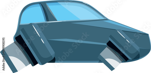 Sleek, futuristic flying car hovering effortlessly, showcasing innovative transportation technology