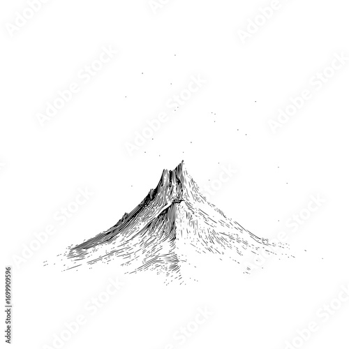 Mountain peak landscape drawing illustration sketch art black and white nature scenic alps hiking climbing view
