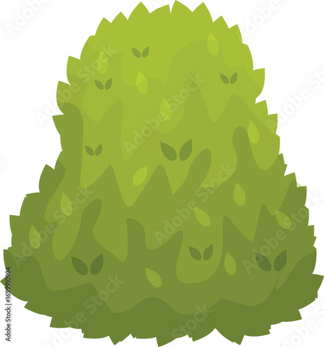 Lush green bush thriving in a serene park setting, adorned with delicate small leaves