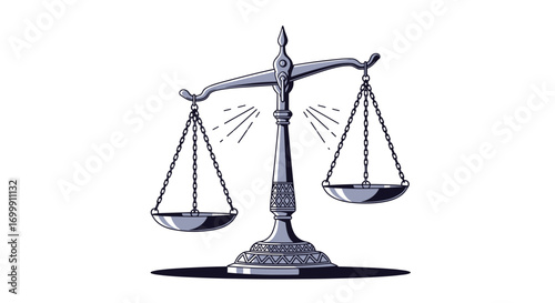 Scales of justice representing balance fairness and legal decisions symbolizing law and equity