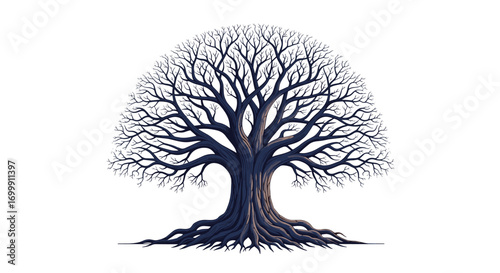 Majestic ancient oak tree symbolizing strength wisdom growth and resilience