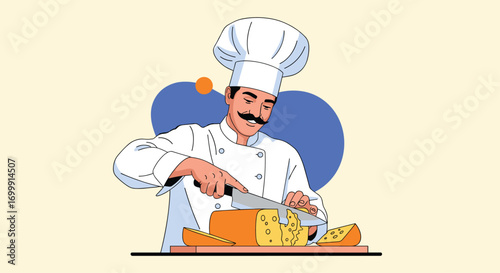 Skilled chef expertly preparing a delicious meal with fresh ingredients