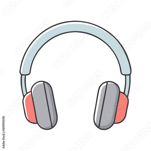 A stylish light blue and gray headphones, perfect for listening to music