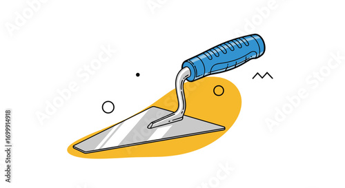 Illustration of a trowel tool for construction and craftsmanship