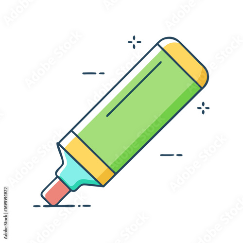 Illustration of a colorful marker, useful for highlighting and note taking
