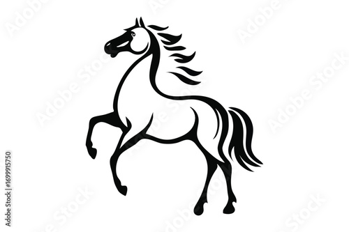 black horse vector illustration, Classic Horse Graphic Design