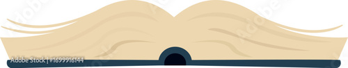 Open book lying down showing blank pages, ideal for educational and literature related designs