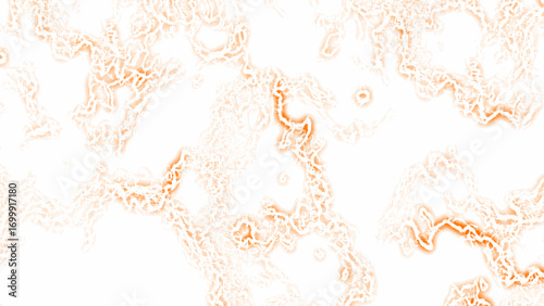 Abstract white background with soft glowing orange fractal lines with energy currents, plasma waves, or lightning veins. Airy, luminous, and futuristic aesthetic, blending organic flow