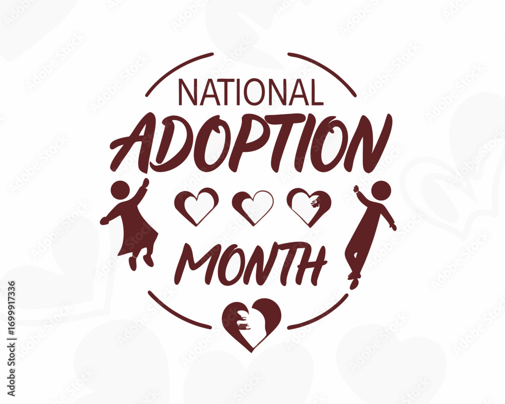 Naklejka premium Celebrating National Adoption Month A Symbol of Love Family and Hope for Children in Need of a Home