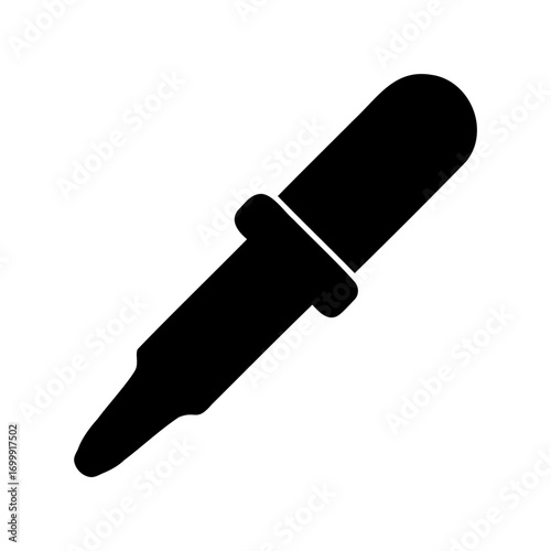 Black silhouette of a medical eye dropper for adding liquid medicine
