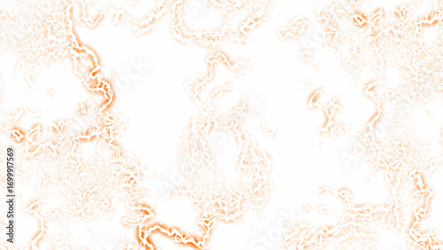 Abstract white background with soft glowing orange fractal lines with energy currents, plasma waves, or lightning veins. Airy, luminous, and futuristic aesthetic, blending organic flow