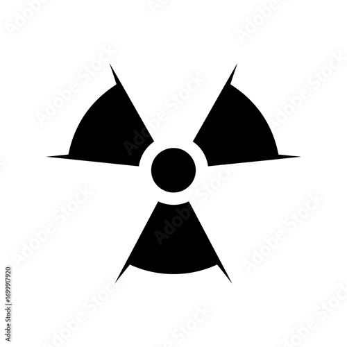 The black trefoil symbol for radiation hazard, isolated on a plain white background.