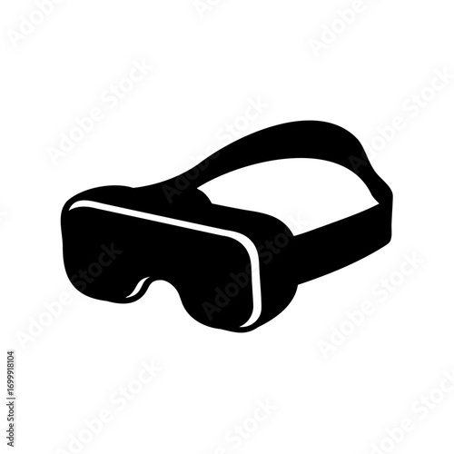 Iconographic representation of virtual reality headset for immersive gaming and simulations