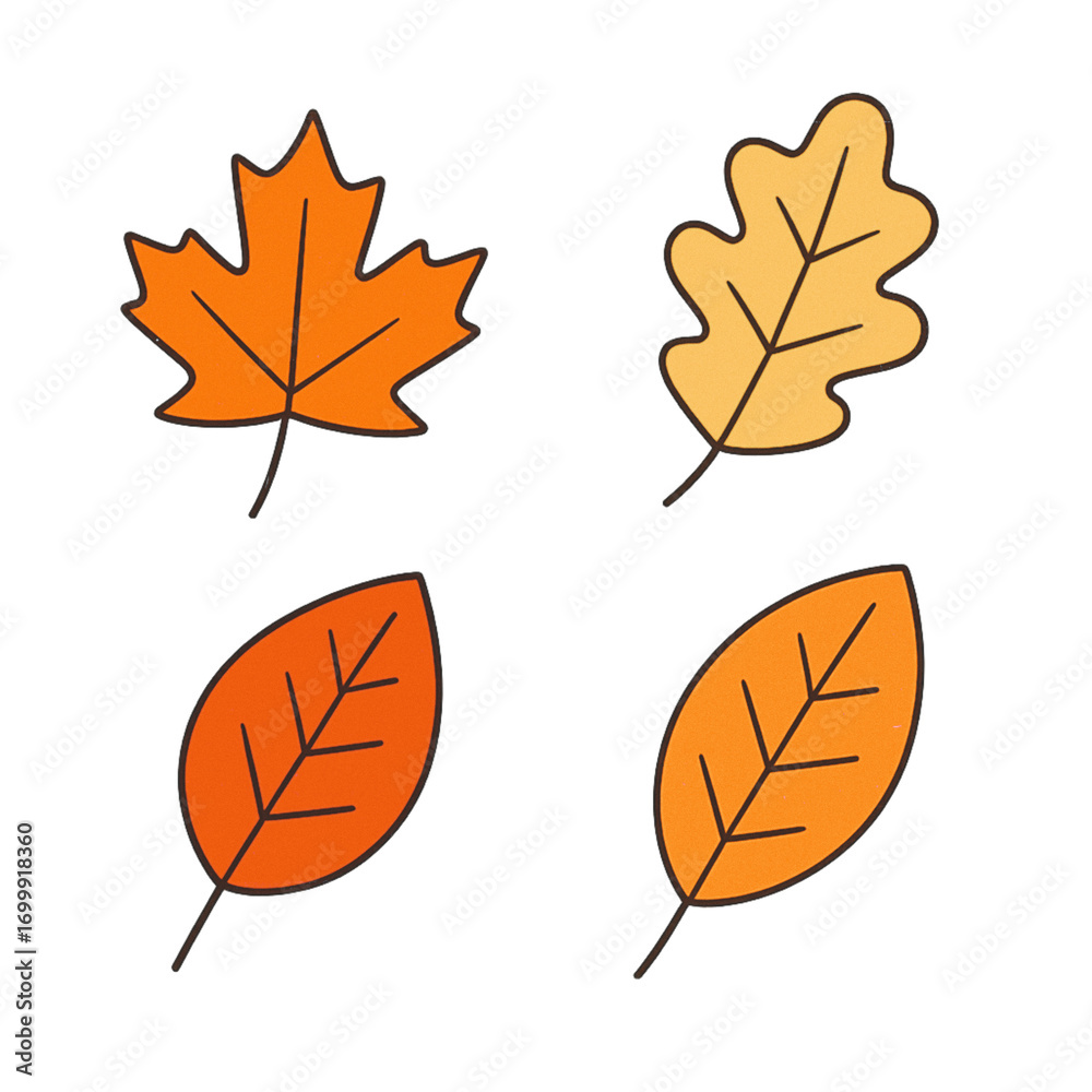 Naklejka premium set of autumn leaves