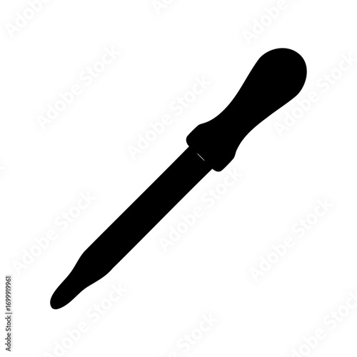 Black silhouette of a laboratory dropper for transferring small amounts of liquids