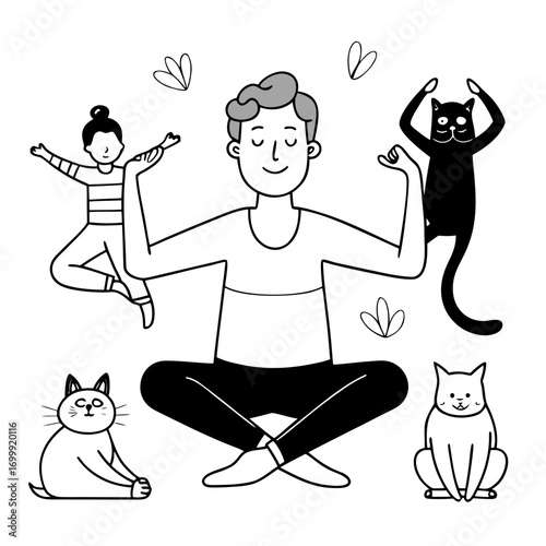 set of yoga poses