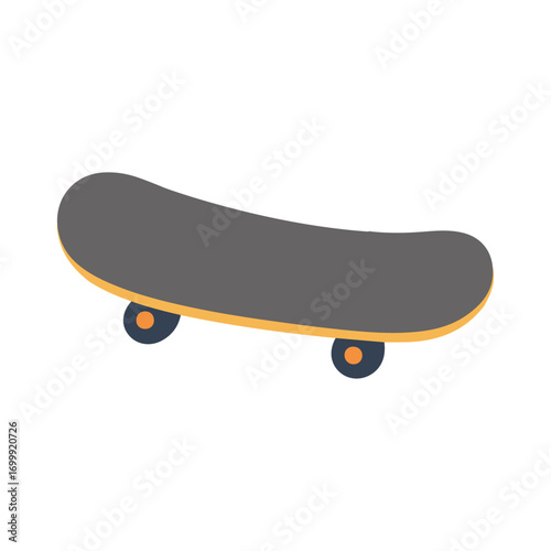 Skateboard Illustration with Gray Deck