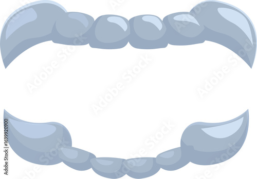 Sharp teeth of a vampire ready to bite, perfect for halloween projects
