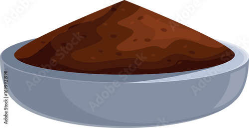Aromatic ground coffee forming a small mound in a bowl, ready to be brewed into a delicious beverage