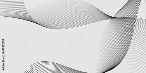 Abstract black wave stripes background. Two stripes pattern. Black light lines design. Vector EPS 10.
