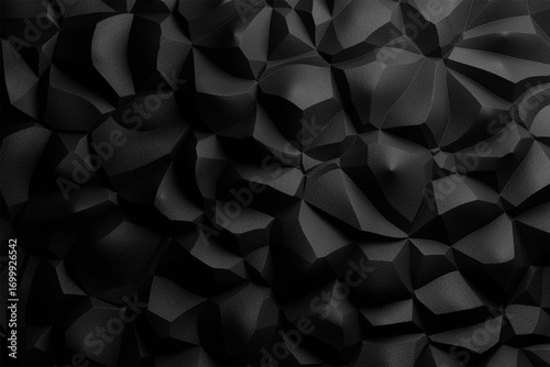 Abstract Black Texture A Detailed Close-Up of a Geometric, Textured Surface, Evoking Depth and Dimension, Perfect for Backgrounds