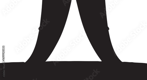 White draped fabric with fairy lights icon in silhouette.