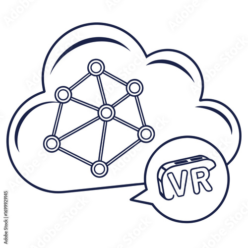 Innovative cloud network connects virtual reality experiences for immersive digital exploration and future technology advancements