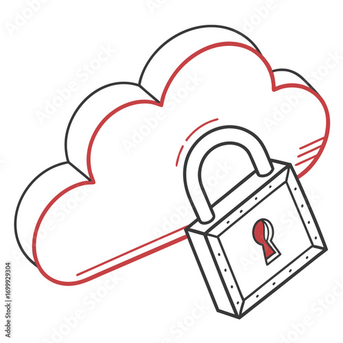 Secure cloud data protection with robust digital lock symbolizing cybersecurity and privacy safeguarding sensitive information for businesses.