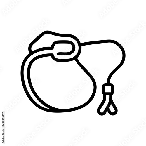 Essential medical oxygen mask and tubing icon for respiratory care, emergency response, and patient treatment, symbolizing breathing support and health solutions