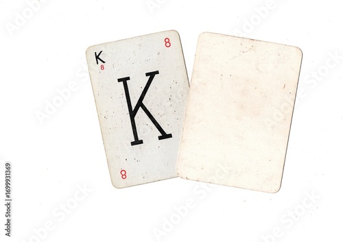 Принти на полотні A grubby vintage alphabet playing card and a blank card with space for text or copy