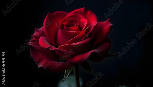 Stunning deep red rose with velvety petals, perfect for expressing love, passion, and romance in elegant designs.