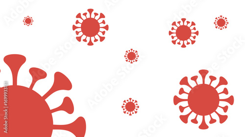 Coronavirus Virus Cell Vector Illustration | Red COVID Symbol