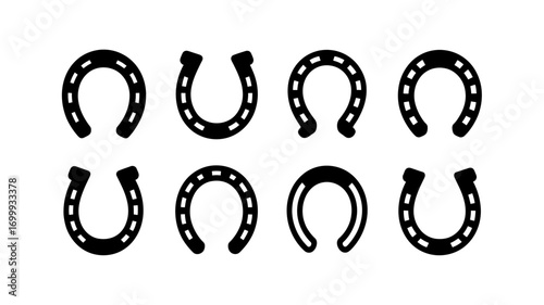 Horseshoe Icons Set Vector | Lucky Charm Symbol Design