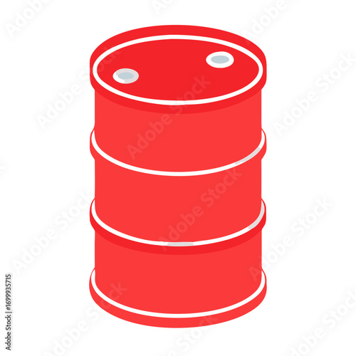 red oil barrel isolated