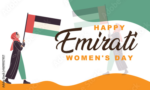 Happy Emirati Women’s Day Greeting Card – UAE Arabic Celebration of Women Pride, Culture, and National Identity