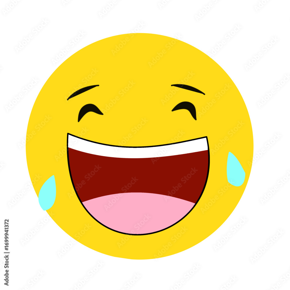Fototapeta premium laughing expression emoticon face laugh icon useful for creating content