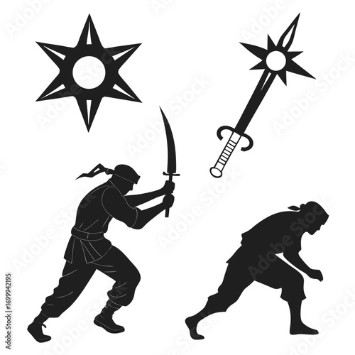 vector illustration of a warrior with sword