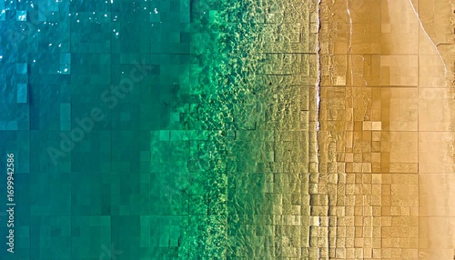 Abstract Ocean Land Geometric Landscape