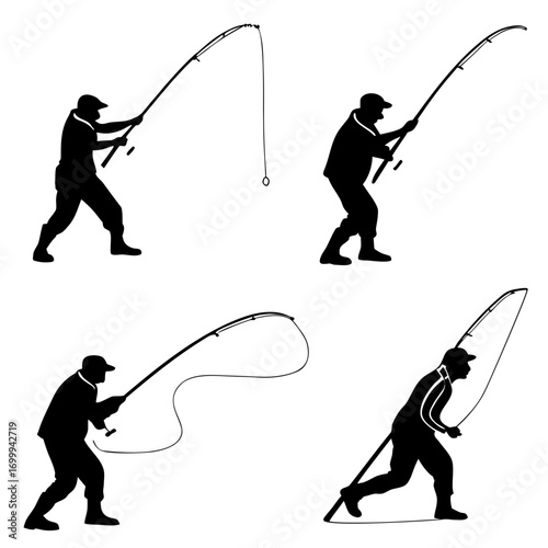 silhouette of a fisherman