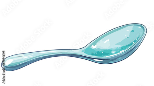 Teal Spoon with Liquid