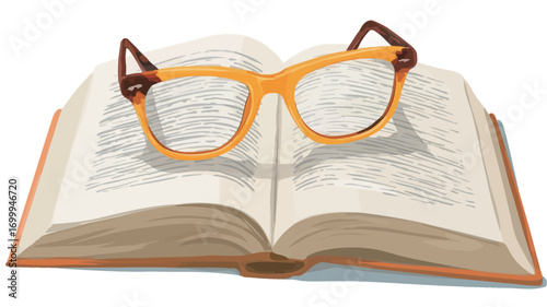 Open Book with Eyeglasses