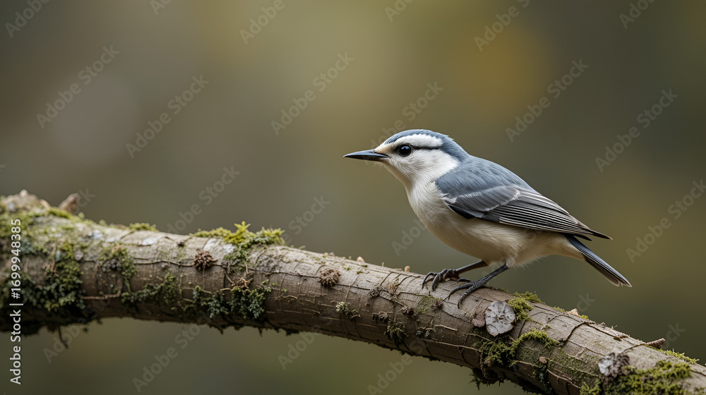 Fototapeta premium Woodland birds , Eurasian nuthatch ,Sitta europaea.