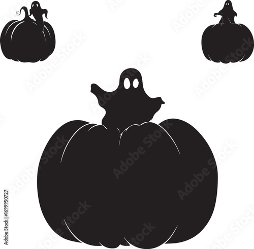 set of halloween pumpkins
