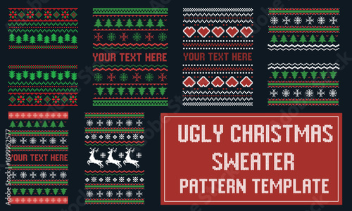 Ugly Christmas sweater pattern template