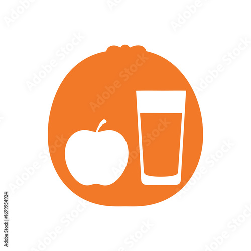 A mix of classic fruits like orange, banana, strawberry, and apple with a glass of juice, created in a 3D paper cut art style. A colorful and creative food concept.