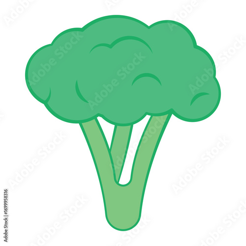 Fresh Broccoli Icon – Organic Vegetable Vector Isolated