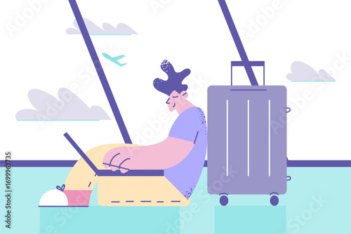 Work online remote and freelance concept.