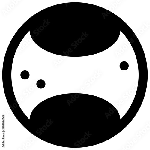 Foam ball. Outlined stroke vector icon with black-filled details.