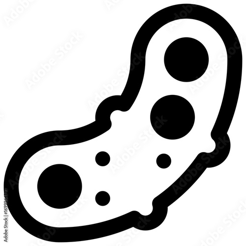 Pickle. Outlined stroke vector icon with black-filled details.
