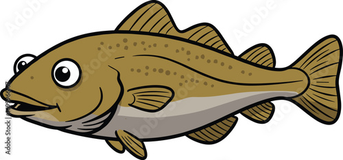 Cartoon Cod Fish Vector